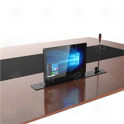 Monitor da 17'' motorizzato retrattile regolabile con inclinazione 0-90 gradi con microfono sollevabile